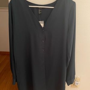 Brand new teal button up with tie